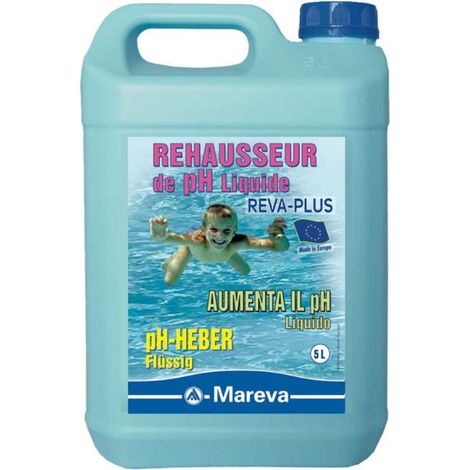 Mareva – Réhausseur de pH 5L – Ajustement rapide du pH pour piscine – Compatible avec tous les traitements – Évite yeux rouges et peau sèche