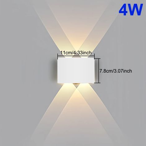 Applique murale LED extérieure (4W-3000K) étanche IP65, éclairage vers le haut et vers le bas, style moderne, pour allée, jardin, cour, chambre, salon et décoration. (1/5)