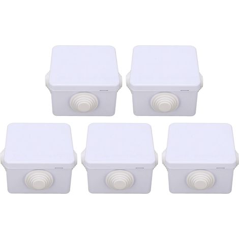 Boîte de jonction étanche IP55 (5 pièces) en plastique avec bouchon en caoutchouc pour prise électrique (1/5)