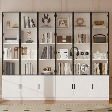 Armario vitrina con LED y puertas de vidrio 240 cm HAVRYA (1/5)