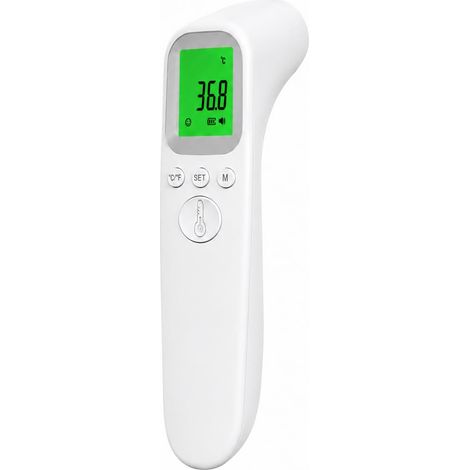 Thermomètre Frontal Sans Contact, Thermomètre Infrarouge avec Précision ±0,3, Mesure 1s, 32 Mémoires, Alerte 3 Couleurs pour Bébé, Enfants et Adultes (1/5)