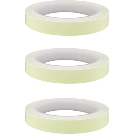 Ruban adhésif phosphorescent, lot de 3, ruban adhésif réfléchissant PET, ruban adhésif fluorescent pour escaliers, marquage d'urgence (1/5)