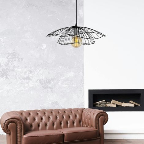 Suspension design métal noir filaire forme fleur SINOP (1/5)