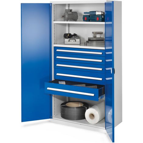 Kappes Schwerlastschränke ohne Mitteltrennwand 1950x1000x600mm Modell 44 Doppelwandtüren enzianblau