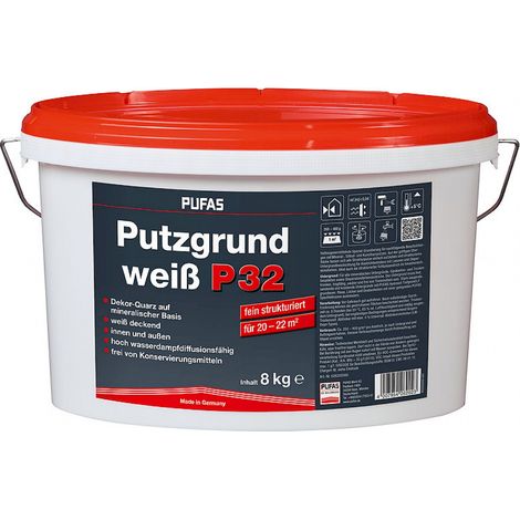 PUFAS Putzgrund P32 weiß fein 8kg 026202000 (1/2)