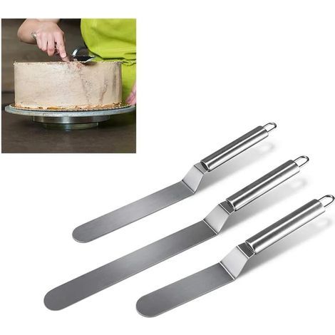 Winkelspatel, 3er-Set – 15/20/25 cm – Gebäckspatel/Kuchenspatel – zum Glasieren, Dekorieren und Backen (1/5)