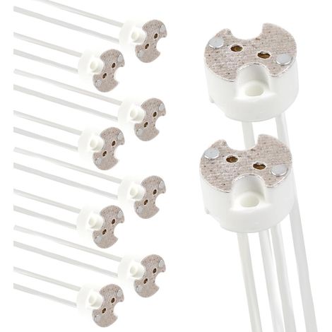 GU5.3 MR16 Keramik-12V-Fassung, GU5.3 G4 GU4 G6.35 Fassung mit 14 cm Silikonkabel, Lampenfassung für LED-Halogen-Strahler, 10 Stück