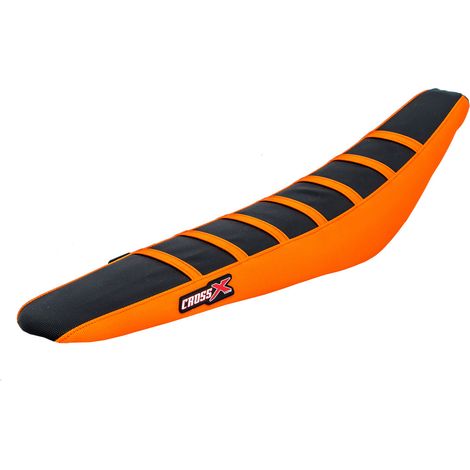 HOUSSE DE SELLE KTM SXF-SX , XC , EXC - TOP BLACK- SIDE ORANGE-STRIPES ORANGE