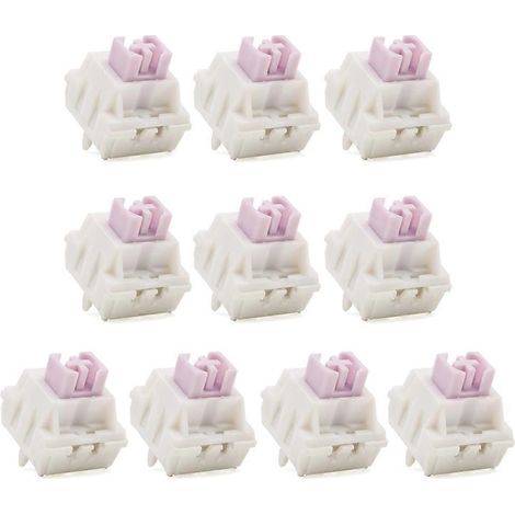 10/4 pièces JWICK Interrupteur violet lait 5 broches 67 g Interrupteur linéaire RGB inférieur Ressort doré-10- (1/4)