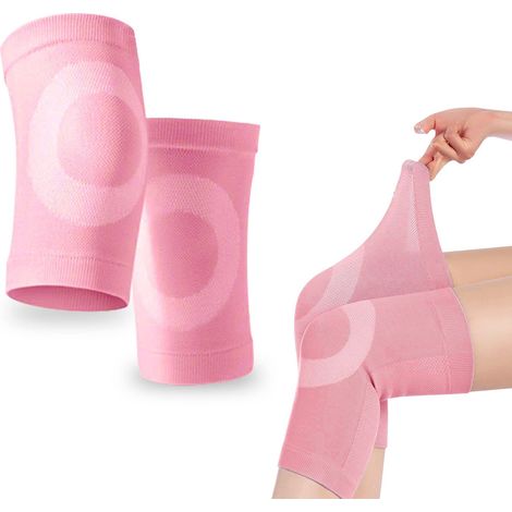 1 paire de genouillères de compression roses pour la salle de sport, la course à pied, un usage quotidien et le soulagement des troubles articulaires (1/5)