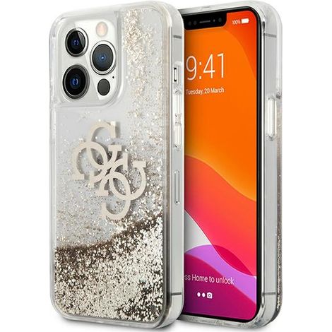 Guess GUHCP13XLG4GGO iPhone 13 Pro Max 6,7" Gold/Gold Hartschalenetui 4G Big Liquid Glitter (1/5)