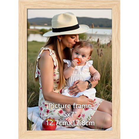 Cadre Photo 13x18 Couleur du bois, Cadre Naturel pour Photos, Images et Souvenirs, Horizontal ou Vertical sur le Mur ou la Table (1/5)
