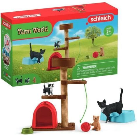 Schleich 42501 Farm World Adorable Cat Playset. Animal Figures with Cats. for Children Ages 3 and Up (1/5)