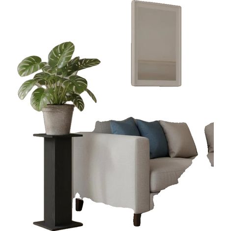 Soporte para plantas, elegante acabado en madera, fácil montaje, verde militar. (1/2)