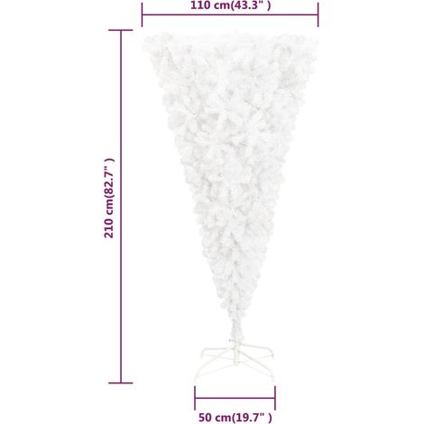 Sapin de Noël Artificiel Blanc Inversé 210 cm : Une Décoration originale pour Noël (1/5)