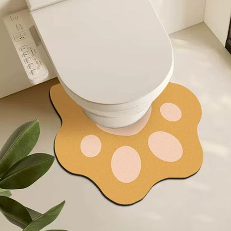 Tapis de toilette en forme de U - résistant - fond antidérapant - absorbant, à séchage rapide et respirant.（Orange）