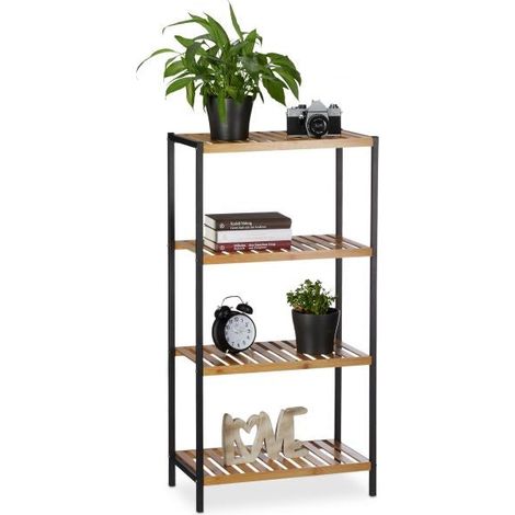 Regal aus bambus stahl 4 regale 88309