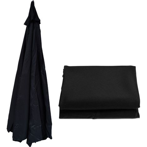 Parasol de terrasse noir de 2 m, toile de rechange pour parasol à 8 baleines, toile de rechange pour parasol de balcon (1/4)