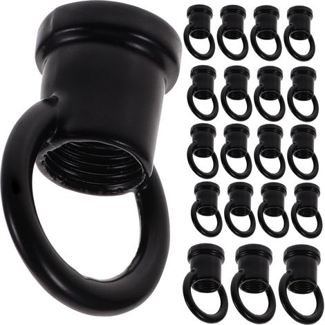 Lot de 20 crochets suspension en alliage zinc noir, anneaux renforcés (1/5)