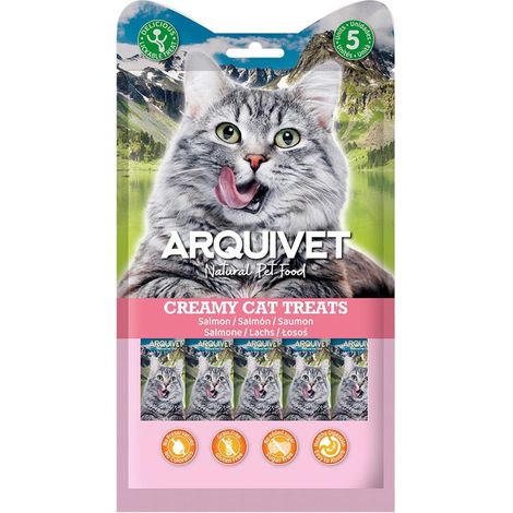 ARQUIVET Snack cremoso al salmone e pollo 5x14 g