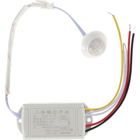 Capteur infrarouge réglable 220V pour lampe, interrupteur à induction humaine, mini détecteur de mouvement. (1/5)