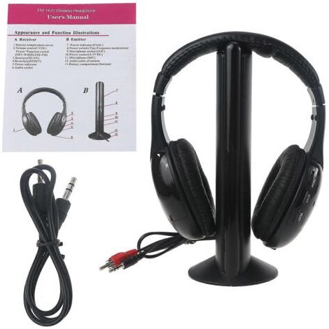 Kabellose Kopfhörer mit Kabel, FM-Radio und starkem Empfang (1/5)