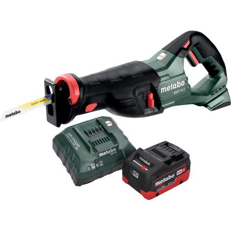 Scie sabre sans fil Metabo SSEP 18 LT 18 V 32 mm + 1 batterie LiHD 5,5 Ah + chargeur