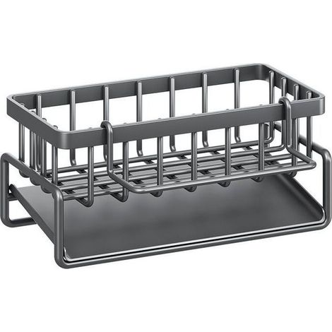 Organisateur De Cuisine Avec Bac D'Écoulement Pour Éponge Et Serviettes Noir (1/4)