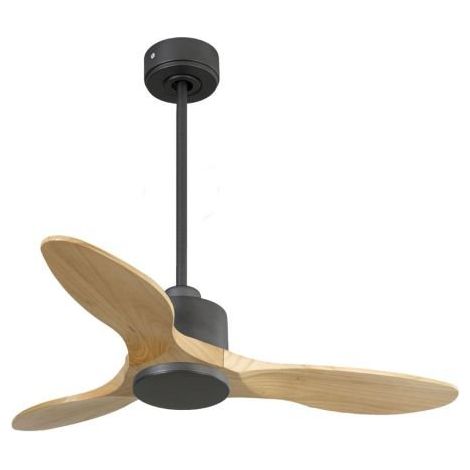 Modulo Ventilateur de plafond pour chambres gris basalte et bois massif clair 10 à 25 m² KLDC1SlimP5Sw