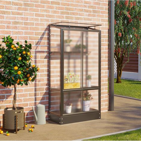 Vitavia Balkongewächshaus "Polis", schwarz, 4 mm HKP mit Stahlfundament