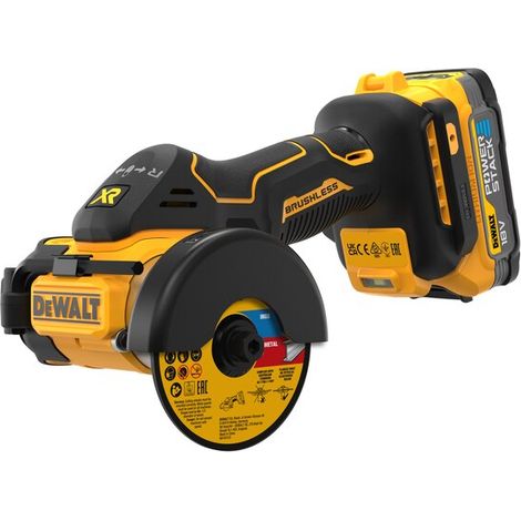 DeWALT - Minitroncatrice a batteria 18V, 2x batterie 1,7 Ah POWERSTACK, caricabatterie DCS438E2T (1/5)
