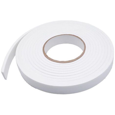 FENOPLASTICAJoint auto-adhésif pour fenêtres et portes, bande d'étanchéité 10 m en mousse de haute densité, protection contre le vent, anti-bruit et les insectes, blanc (1 cm), (1/5)