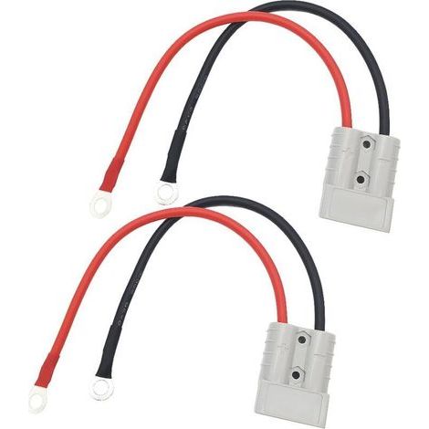 50A 600V Connecteur Batterie, Connecteur de Chargeur de Batterie de Chariot élévateur avec câble de connecteur de Batterie à Joint torique 10AWG (2 pcs) (1/4)