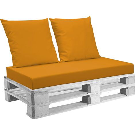 Cuscini per Pallet 120x60 cm Seduta e Schienale in Similpelle Mariotti Belem Arancione (1/5)