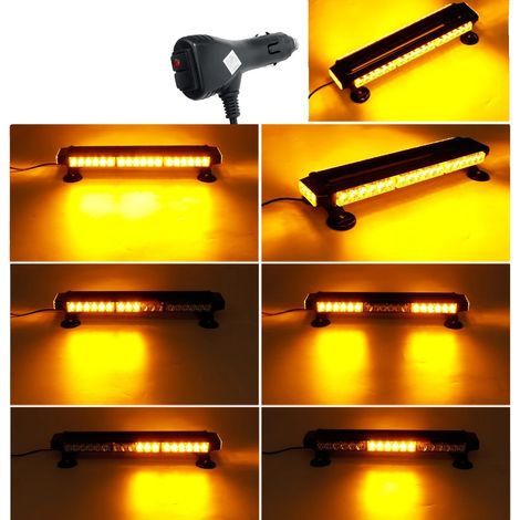 Barra luminosa stroboscopica, 21 pollici, 42 LED, 12V, 42 watt, colore ambra (1/5)