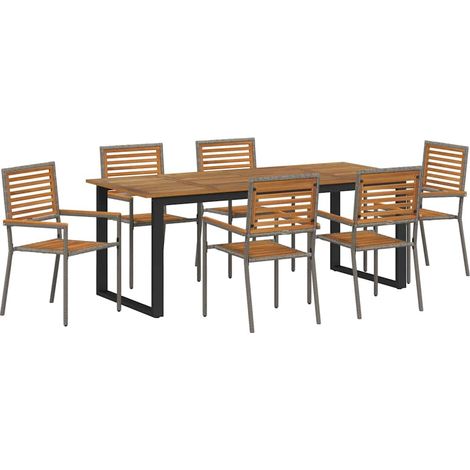 Maison Exclusive - Set da Pranzo per Giardino 7 pcs Grigio