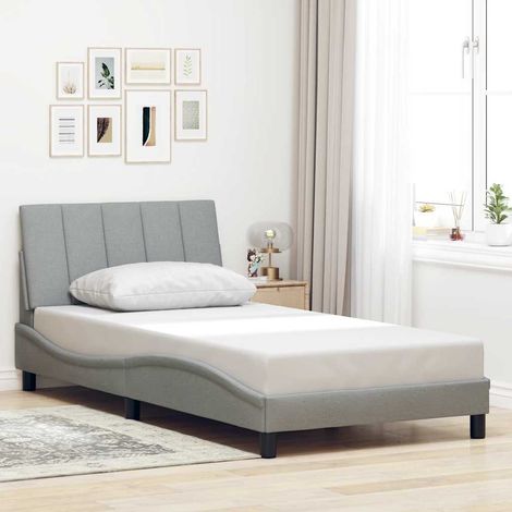 Estructura de cama sin colchón Hanko tela gris claro 90x200 cm vidaXL (1/5)