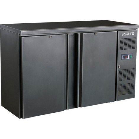 Arrière-bar réfrigéré - 2 portes - 350L - Noir - Saro