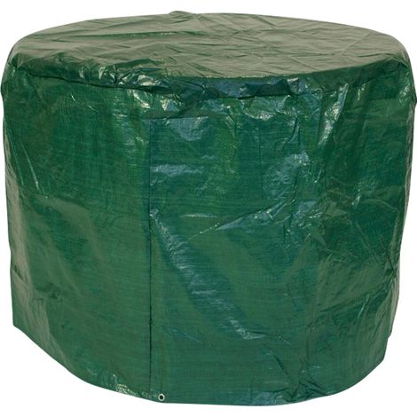 Abdeckhaube Tisch 125x70cm rund, PE dunkelgrün (1/2)