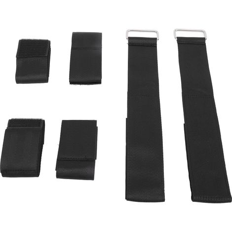 Lot de 2 sangles de cheville pour haltères, respirantes et confortables, en nylon, pour la musculation (noir). (1/5)