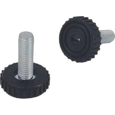HERRAJES ALK pie nivelador damen ø25 m8x13 negro  c/huella allen 4mm.