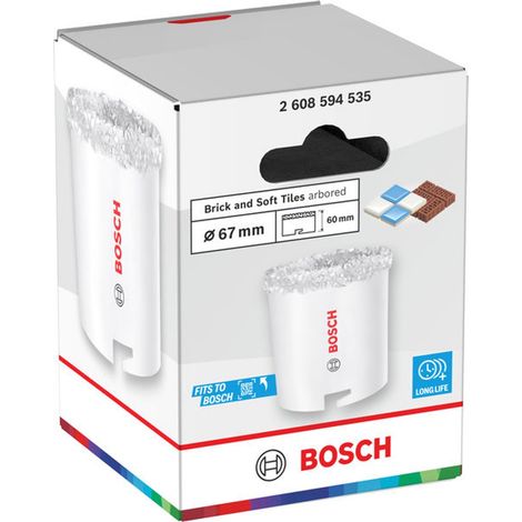 Bosch Lochsäge mit Aufsteckhalter Brick and Soft Tile, 67 x 60 mm