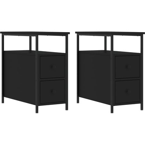 Maison Exclusive - Nachttische 2 Stk. Schwarz 30x60x60 cm Holzwer