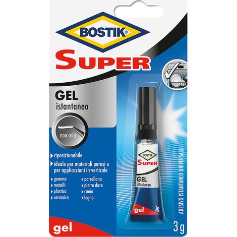 ADESIVO ISTANTANEO UNIVERSALE GEL 'SUPER' gr. 3 (clip strip)- 12 blister  - BOSTIK