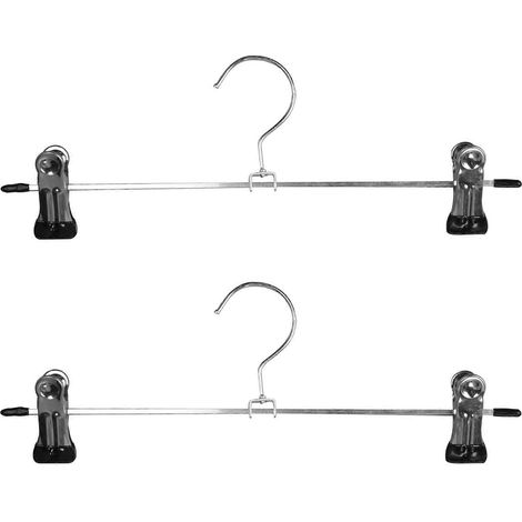20-teiliges Set Metallclip-Kleiderbügel für Hosen und Röcke, robust und rutschfest, platzsparende Aufbewahrung, schlankes Design mit drehbaren Clips. (1/5)