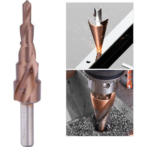Foret étagé en acier rapide M35 à revêtement cobalt, queue triangulaire, outil d'alésage 4-12 (5 étapes) (1/5)