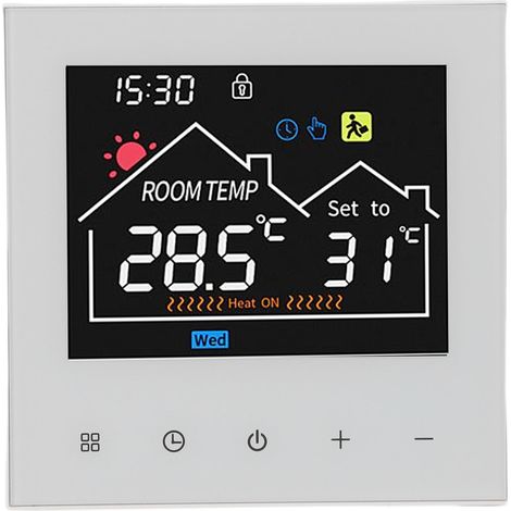 Thermostat intelligent programmable avec écran tactile LCD pour chauffe-eau, idéal pour la maison, le bureau, les centres commerciaux et les hôtels. Compatible Wi-Fi et avec Tuya. (1/5)