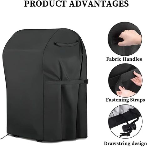 Copertura protettiva per barbecue, copertura per barbecue da esterno, copertura impermeabile per barbecue, protezione UV, resistente al vento e all'acqua, 76x66x110cm (1/4)