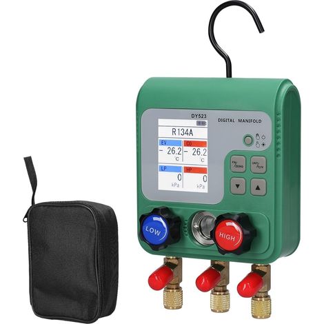Compteur électronique de fluorure réfrigérant climatisation Manomètre pression à vide collecteur automobile (1/5)