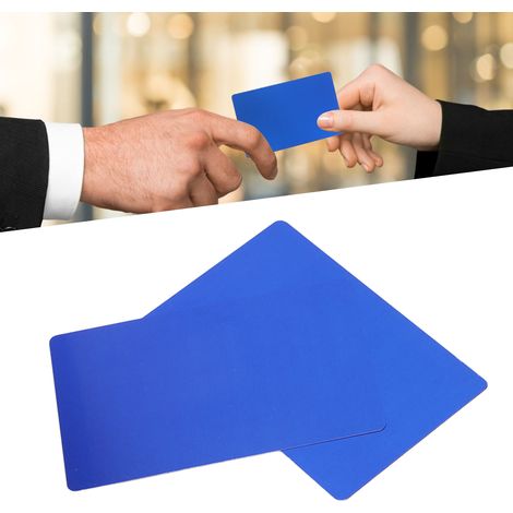 Carte de visite professionnelle en aluminium - 50 exemplaires - Gravure laser résistante à l'eau et durable - Design élégant bleu - 54x86mm - Matériau premium léger (0.22mm) (1/5)